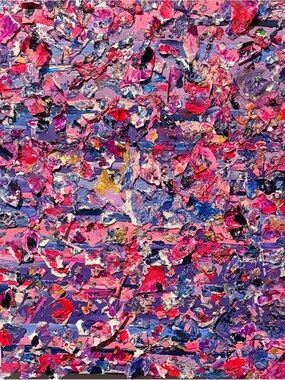 Abstract Pink & Purple Textured Canvas Wall Art by me